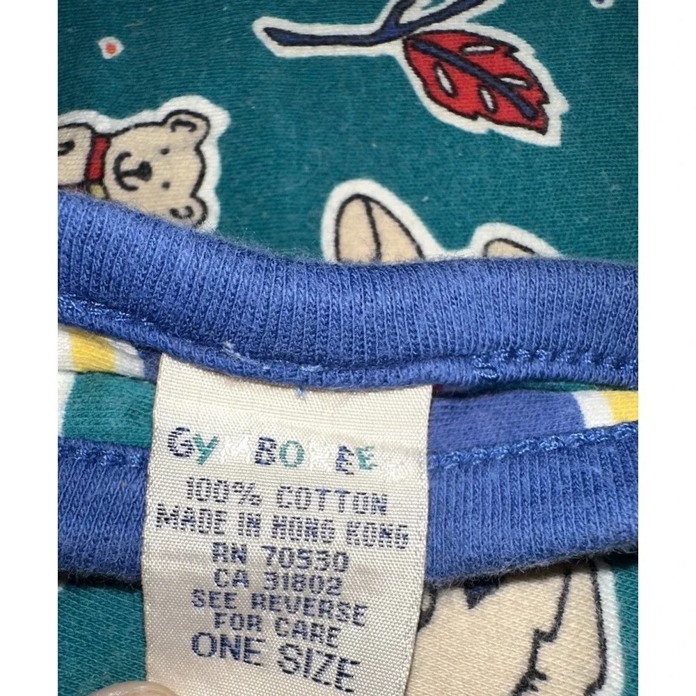 Rare Vintage 90's Gymboree Baby Blanket Sleeper Sack Teddy Bear Autumn Leaves‎